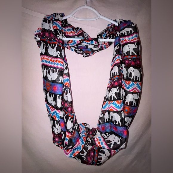 Vibrant Elephant Pattern Scarf - Picture 1 of 6